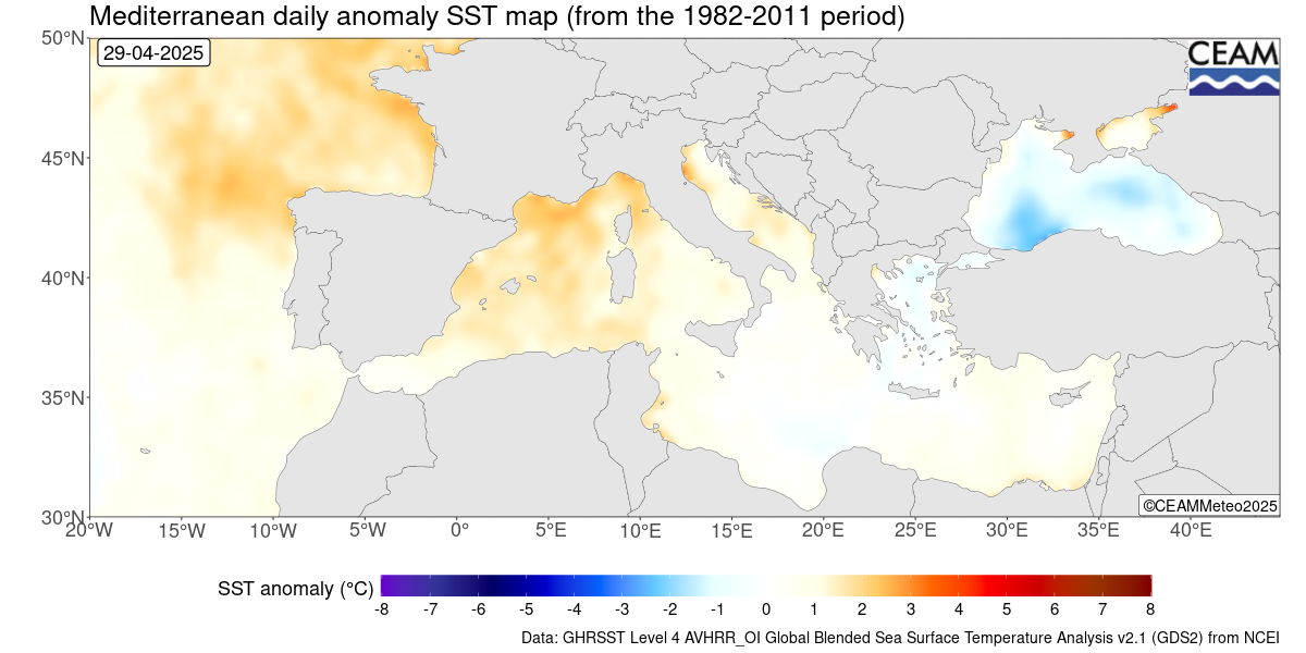 Immagine Anomalia Temperatura Mediterraneo